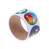 2 Rolls Round Labels Farm Animals Sealing Stickers Handmade Roll Decals for Candy Bag Baking Packaging (3.8x3.8cm)