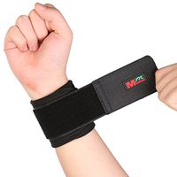 SOCKO 2 PCS 1436 Adjustable Classic Sports Gym Elastic Stretchy Wrist Joint Brace Support Wrap Band - Black One Size