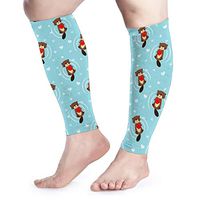 TWPDA Calf Compression Sleeve Funny Beaver with Heart Leg Compression Socks for Shin Splint Calf Brace Support Women Men 1 Pair