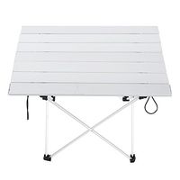 Camping Aluminum Table, Vacio Outdoor Folding Table Portable Lightweight Mini Rectangle Table, Compact Camp Picnic Table for Beach Backyards BBQ Party with Storage Bag
