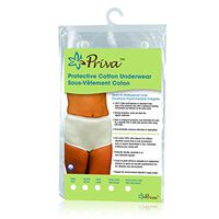 Priva Women's Protective 100% Cotton Underwear with Sewn in Waterproof Liner, White, XX-Large, Machine Washable