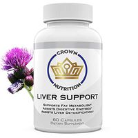 Crown Nutrition Liver Support with Natural Herbal Blend of Artichoke Extract, Milk Thistle, Turmeric, Ginger, Beet Root, Alfalfa, Zinc, Choline, Grape, Celery Seed and more