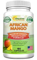 100% Pure African Mango Extract Cleanse (180 Capsules) Plus Raspberry Ketones & Green Tea Complex, Irvingia Gabonensis Seed Fat Burner, Fast Weight Loss Diet Pills Supplements, Detox Drops Slim Prime
