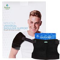 NatraCure Hot & Cold Universal Shoulder Brace Support - Reusable Cold Therapy Ice Pack Wrap Sling for Rotator Cuff, Dislocated Shoulder, and Labrum Tear Pain Relief - (730-RET)