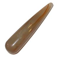 Satin Crystals Agate Massage Brown 4" Premium Translucent Crystal Healing Wand Carnelian Mineral Point Stone P01