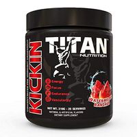 Kickin- Concentrated Pre Workout Supplement- Creatine Free Nitric Oxide Booster with Beta Alanine and Citrulline Malate |Boost Focus, Energy, NO| 25 Servings(Watermelon Rancher)