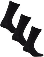 Diabetic Socks | Big and Tall Mens Black Mid-Calf 3 Pack | Seamless Toe |Non-Binding Top | Sock Size 13-16 |Improve Foot Health Comfort Circulation for B&T Diabetes,Edema,Flight Travel,Swollen Feet