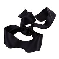 JISEN Silky Satin Eye Mask Cover Band Sleeping Blindfold With Nasal Type Black