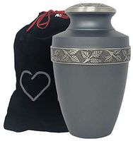 Revere Rustic Pewter Adult Urn - Momentful Life Metal Adult Cremation Urn - Hand Engraved Accents