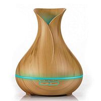 LEELVIS Aroma Essential Oil Diffuser, 400ml Ultrasonic Cool Mist Humidifier with Color Changing LED Lights for Bedroom Baby Room Office Yoga Spa etc (Light Wood)