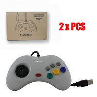 Childhood Gamelink 2PCS New Wired USB Controller Gamepad Joy Pad For Sega Saturn System PC Mac Gray