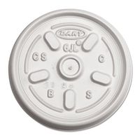 DCC6JL Dart 6JL Plastic, 6oz Hot/Cold Foam Cups, Vented (Case of 1000 Lids), Count, White