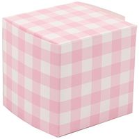 JAM PAPER Glossy Gift Boxes - 2 x 2 x 2 - Pink Gingham Glossy - 10/Pack