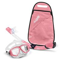 PRODIVE Premium Dry Top Snorkel Set - Impact Resistant Tempered Glass Diving Mask, Watertight and Anti-Fog Lens for Best Vision, Easy Adjustable Strap, Waterproof Gear Bag Included (Pink)