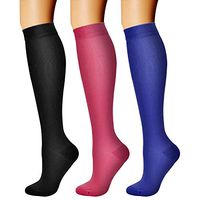 CHARMKING Compression Socks (3 Pairs) 15-20 mmHg is Best Athletic & Medical for Men & Women, Running, Flight, Travel, Nurses, Edema - Boost Performance, Blood Circulation & Recovery (L/XL,Assorted 06)
