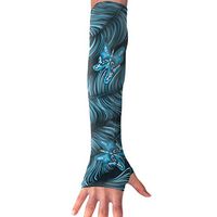 BaPaLa Blue Feathers and Butterflies Sports Arm Sleeves Cooling Or Warmer UV Sun Protection Compression Arm Sleeve for Women& Men Suit for Cycling,Running,Golf, Basketball,Football 1 Pairs