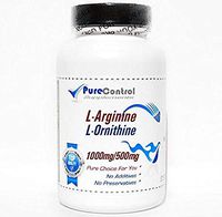 L-Arginine and L-Ornithine 1000mg/500mg // 100 Capsules // Pure // by PureControl Supplements.
