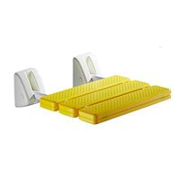 Folding Wall Stool Bathroom Shower Stool | Wall Mounted Shower/Bath Seat for Elderly Disabled or Pregnant Women | Aluminum Alloy Base Bath Board | Aisle Changing Shoes Chair (Color : Yellow)