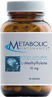 Metabolic Maintenance L-Methylfolate 10 Milligrams - Active Folate (L-5-MTHF) for Mood, Nerve + Cardiovascular Support (90 Capsules)