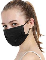 masite 10Pcs Unisex Black Disposable Soft Breathability Earloop Face Dresses