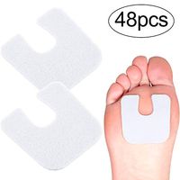 48 Pieces U-shaped Felt Callus Pads Callus Cushions Toe Pads Self Adhesive Corn Pads for Protecting Foot (White)
