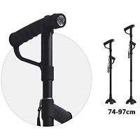 TXDWYF Adjustable Folding Walking Stick, Lightweight Height Adjustable Walking Stick, Portable Cane with Ergonomic Handle, Non-Slip Base, 740-970 mm/29-38 Inches