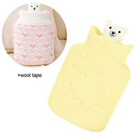 GWOKWAI Hot Water Bottle with Knit Cover, Detachable Hot Water or Cold Water Bag, Microwave Heating Warmers Hand Bag for Cold Hot Therapy Birthday Christmas Valentines Day Gift