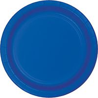 Creative Converting 319034 Cobalt Dessert Paper Plate, 6.75", Blue