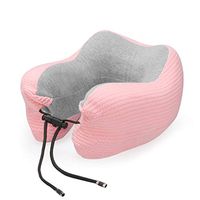 Hefu ☪ U-Shape Neck Pillow,for Travel Office Drive U Shape Headrest Memory Foam Neck Support Cushion Neck Pillow (Pink)