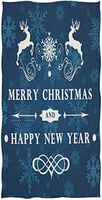 Merry Christmas Snowflake Deers Print Soft Highly Absorbent Guest Large Home Decorative Hand Towels Multipurpose for Bathroom, Hotel, Gym and Spa, 19.7x39.4 Inches Blue