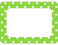 Teacher Created Resources Lime Polka Dots Name Tags, No. 2 (5174)