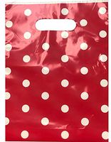 Biodegradable Eco-friendly Reusable Die-Cut Bags with handle Merchandise Gift 9"x 12" pack for 500 Bags (Red)