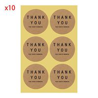 MEIYIN 60Pcs Thank You Square Circle Handmade Sticker Label Seal for Envelope Decor