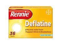 Rennie Deflatine Trapped Wind & Bloatedness Relief Tablets Sugar-Free Mint - 36 Tablets