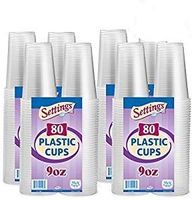 Settings Clear Plastic Disposable Cups, 9oz, 320 Count