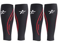 TOFLY Calf Compression Sleeves, (2 Pairs) for Men & Women, Premium Quality Footless Compression Socks Support for Sports, Running, Cycling, Travel, Calf Pain Relief, Swelling, Shin Splint, Black L