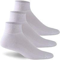 Facool Men's Unisex Diabetic Dress Crew Cotton Socks | Non-Binding Losse Top | Seamless Toe 3 Pairs White XXL
