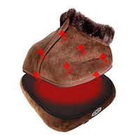 2 in 1 Electric Heated Foot Warmer Cozy Velvet Feet Heated Pad Massager Big Slipper Foot Heat Warm Massage Shoes Birthday Christmas Gift