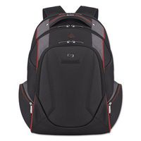 Launch Laptop Backpack, 17.3", 12 1/2 X 8 X 19 1/2, Black/Gray/red