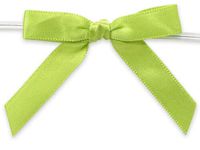 6ct. Pre-Tied Lime Green 2" Satin Gift Bows Wire Ties Ready-to-Use 3/8" Ribbon ngKE -175