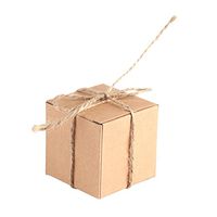 Garosa 50pcs Brown Box Kraft Paper, Rectangle Wedding Favor Gift Box with Hemp Rope for Wedding Birthday Holiday Baby Shower Favor (2x2x2 Inch