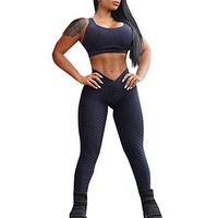 Meikosks Womens Fitness Leggings Hight Waist Yoga Trouser Running Stretch Sports Pants Black