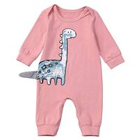 Ugthe Infant Clothing Kids Girls Cute Dinosaur Print Soft Cotton Long Sleeve Antumn Jumpsuit Romper - 3-6M