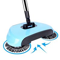 360 Rotary Manual Floor Dust Sweeper Household Cleaning Hand Push Sweeper Broom Without Electricity 3 in 1 Portable Sweeping Machine Lake (Blue)