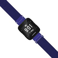 LeiOu Steel Mesh Strap Compatible with Garmin Forerunner 35 Band (Blue Small)