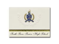 Signature Announcements South Sioux Senior High School (So Sioux City, NE) Graduation Announcements, Presidential Elite Pack 25 with Gold & Blue Metallic Foil seal