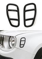 Dwindish Black ABS Car Front Side Fender Light Lamp Cover Trim for Jeep Renegade 2015 Up