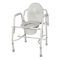 Drive Medical Deluxe Steel Drop-Arm Commode, Tool Free Knock Down Frame