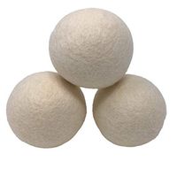 All Natural White Wool Dryer Ball 3 Pack Hypoallergenic Fabric Softener Alternative