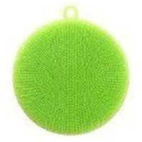 Lightclub New Silicone Dish Washing Double Sided Scrubber Kitchen Cleaning Brush Pad Tool (Green)
